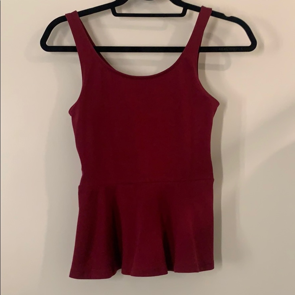 Express maroon peplum top